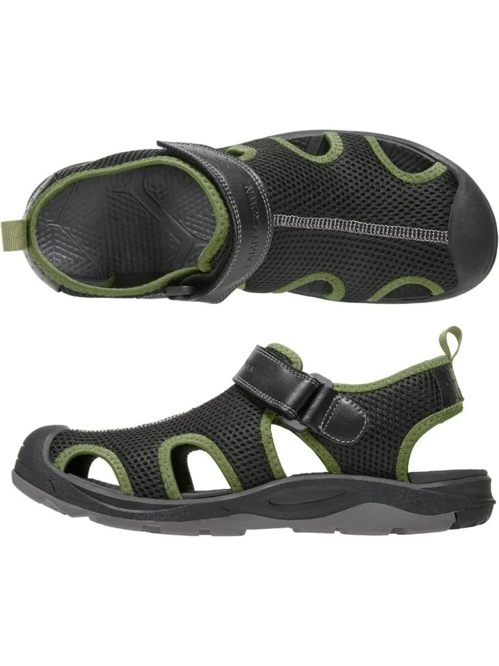 Men's Black Mesh Hiking Sandals Closed-Toe Beach Sandal for Athletic Outdoor